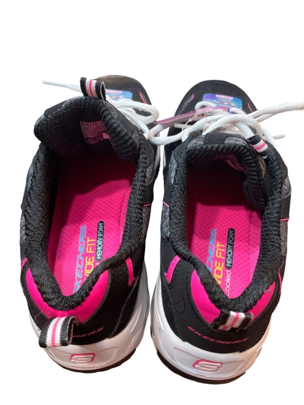 Skechers D'lites wms black pink cooled mem foam low sneakers sz 8.5W SKU 10-376 - Picture 16 of 16